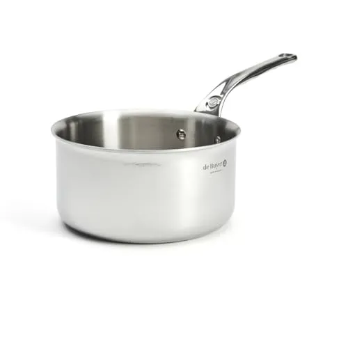 de Buyer Edelstahltopf AFFINITY 20 cm - Hochwertiger Kasserolle - Kasserolle aus 5-schichtigem Edelstahl für gleichmäßige Temperaturverteilung, ideal für präzises Garen und Soßen. Funktioniert auf allen Herdarten, inklusive Induktion.