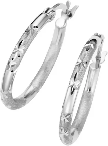 Firetti Paar Creolen aus Silber 925 mit Diamantierung von Firetti