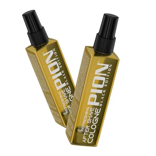 Pion PC04 Golden After Shave Cologne 100ml – Erfrischende Barber Eau de Cologne mit warmer Duftnote – Hautpflegende Herrenpflege für Rasur & tägliche Frische – Black Edition Barber