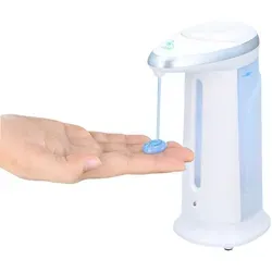 Sensor-Seifenspender - Berührungsloser Flüssigseifenspender - Automatischer Seifenspender in Weiß, ideal für Badezimmer und Küche. Berührungslos und hygienisch, sorgt er für eine einfache Handhabung.