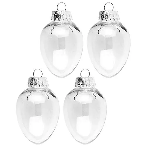 Ideen mit Herz Deko-Eier | Zum Befüllen | Ø 4,8 cm / 7,3 cm hoch | 4 Stück | Inkl. 4 Aufhängungen