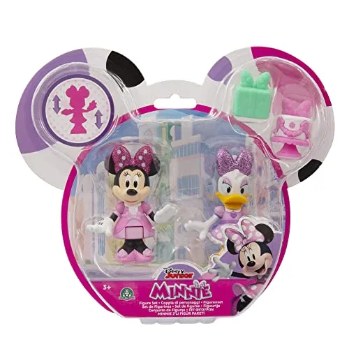 Disney Minnie, 2 Figuren, Gelenke, 7,5 cm mit Zubehör, Thema, Party, Spielzeug für Kinder ab 3 Jahren, GIOCHI PREZIOSI, MCN173