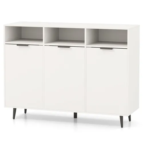 GOPLUS Sideboard Küche – Küchenschrank mit 3 Türen und 3 offenen Fächern