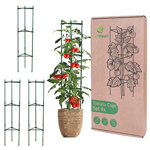 4er-Pack Rankhilfe Tomaten und Gurken | Anpassbares Rankgitter für Tomaten | Tomatenstäbe | Tomatensäulen | Blumen & Pflanzen