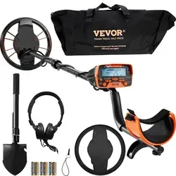 VEVOR Profi Metalldetektor mit 25,4cm Suchtiefe - Metalldetektor mit LCD-Display, IP68 wasserdicht, ideal für Schatzsucher und Outdoor-Abenteuer, erkennt Objekte bis zu 25,4 cm tief.