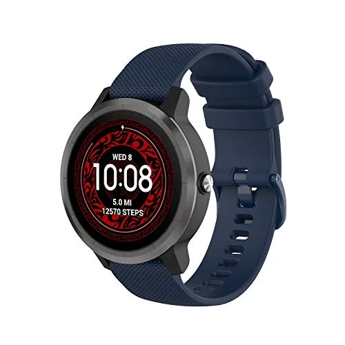 Wownadu 20MM Quick Release Armband Kompatible für Garmin Vivoactive 5/3, Venu, Venu 2 Plus/Sq/Sq 2 Armbänder für Vivomove 3/Trend/Sport/Style Ersatzarmband Blau Weiß