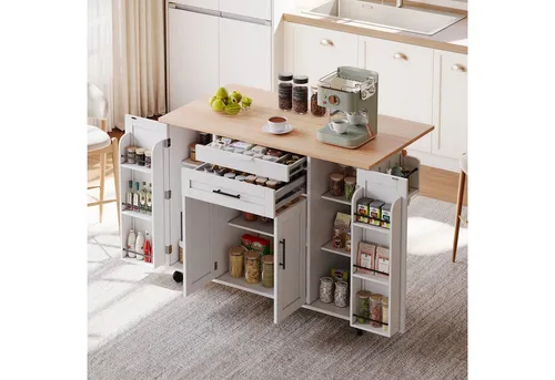 Odikalo Kücheninsel mit ausziehbarer Arbeitsplatte