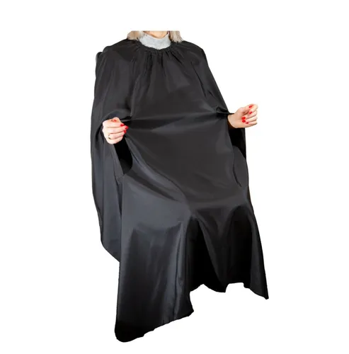 Friseurumhang hochwertiger Haarschneideumhang mit Handschlitzen (mit Halsgummi)