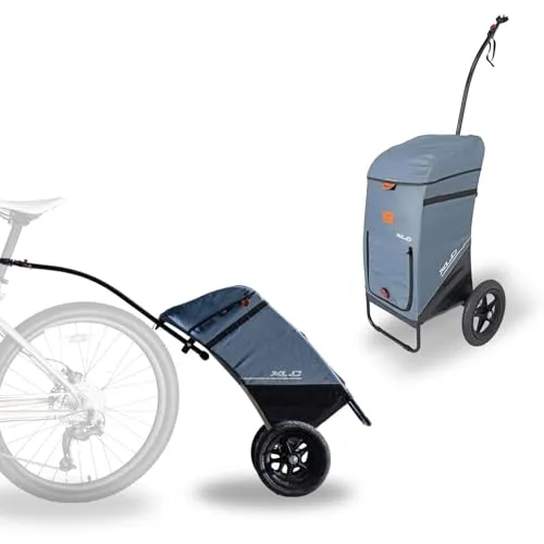 XLC Unisex Fahrradkorb 3092004051 - Fahrradanhänger mit praktischem Trolley-Design, ideal für Einkäufe und Radfahren, strapazierfähig und mit drehbarem Drawbar für optimale Handhabung.