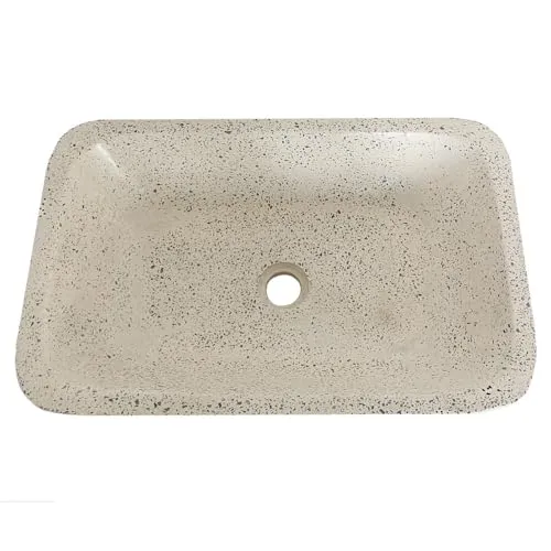 Terrazzo Waschbecken Handwaschbecken Steinbecken Gäste Bad - Exklusives Terrazzo Waschbecken, handgefertigt und einzigartig in Struktur und Farbnuancen. Ideal für stilvolle Badezimmergestaltungen.