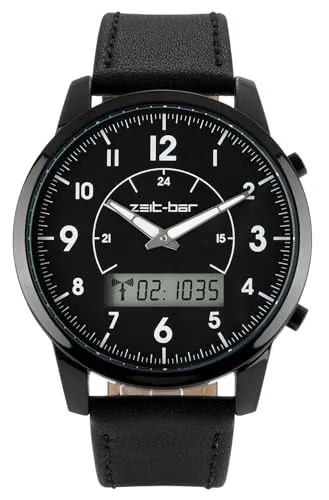 Zeit-Bar Funk-Armbanduhr Herren - Präzise Zeitmessung mit Stoppuhr - Armbanduhren für Herren mit hochwertigem Funk-Uhrwerk, automatischer Zeiteinstellung und wasserdicht bis 5 bar. Ideal für exakte Zeitmessung und vielseitigen Einsatz.