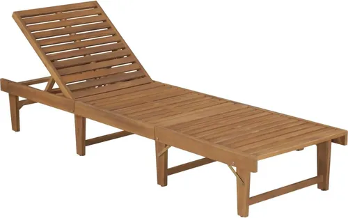 vidaXL Klappbare Sonnenliege mit Auflage aus Akazie - Gartenliegen aus massivem Akazienholz mit einstellbarer Rückenlehne für optimalen Komfort. Witterungsbeständig und leicht zu reinigen, ideal für entspannte Stunden im Freien.