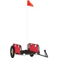 vidaXL Fahrradanhänger - Robuster Lastenanhänger mit Reflektoren - Fahrradanhänger aus pulverbeschichtetem Eisen und wasserabweisendem Oxford-Gewebe, ideal für sichere Transporte von Gepäck, Pflanzen und mehr.