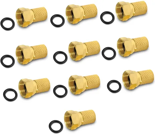 10x F Stecker Antenne 4K vergoldet Stecker Kupplung Doppel Buchse Sat Kabel Set