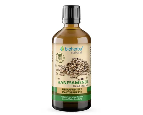 Hanfsamenöl kaltgepresst – Natürliches Hanföl 100 ml - Hochwertiges Hanfsamenöl, ideal zur Unterstützung der Hautpflege. Kaltgepresst für besten Geschmack und Qualität, perfekt für die tägliche Anwendung.