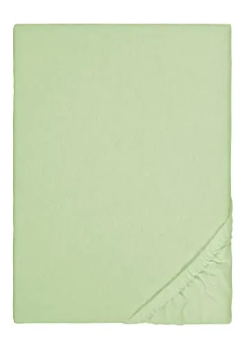 Biberna Biber Spannbetttuch 180 x 200 cm - 200 x 200 cm Hellgrün - Hochwertiges Spannbetttuch aus 100% Baumwolle, extra warm und ideal für gemütliche Nächte. Trocknergeeignet und bis 60°C waschbar, perfekt für Schlafzimmer und Kinderzimmer.
