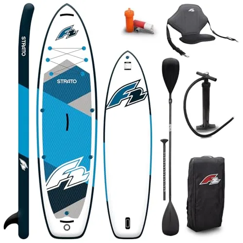 F2 SUP Stand Up Paddle Board Strato Limited Edition 12'5'' Blau 2024 - Boards für Stand-Up Paddling – vielseitig nutzbar als SUP oder Kajak, komplett mit Zubehör für sofortigen Einsatz und ideal für entspannte Touren oder sportliches Paddeln.