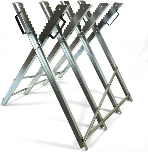 Estexo Home & Garden Klappbarer Sägebock für Brennholz - Säge-Zubehör aus witterungsbeständigem Metall, stabil und anpassbar für verschiedene Stammstärken – ideal für effizientes und sicheres Holzschneiden.