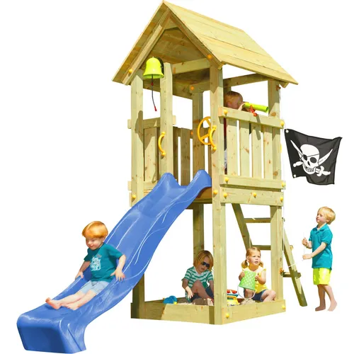 Spielturmking Spielturm KIOSK mit Rutsche - Blau 1,50 m DH252