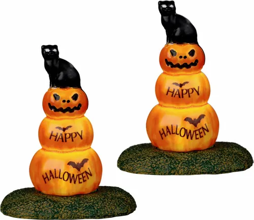Cat and Pumpkin - Lemax Spooky Town 2er Set