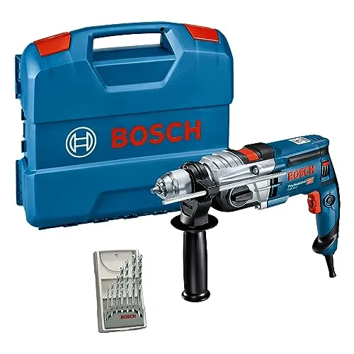 Bosch Schlagbohrmaschine GSB 20-2 Professional 850 W - Bohrmaschine für vielseitige Anwendungen, mit 2-Gang-Getriebe und KickBack Control für sichere Handhabung. Ideal für Bohrarbeiten in Beton und Stein.