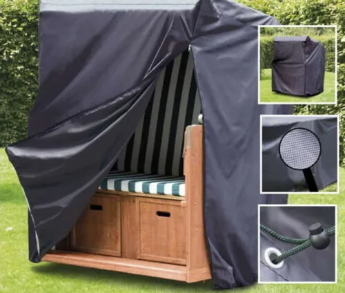 XXL Strandkorbhülle 2020 Oxford 420D - Abdeckhaube für Strandkörbe, wetterfest und strapazierfähig, schützt Ihren Strandkorb vor Wind und Wetter.