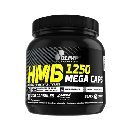 Olimp HMB 1250 Mega Caps, 300 Kapseln - Verzweigtkettige Aminosäuren (BCAA) für aktive Erwachsene und Leistungssportler, unterstützt Muskelaufbau und Regeneration.