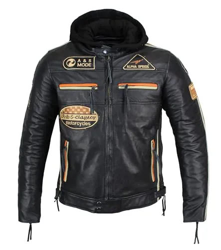 Herren Motorradjacke mit Protektoren - Schutzjacke für Biker, mit herausnehmbaren Protektoren und verstellbarem Reißverschluss für optimalen Komfort und Sicherheit auf der Straße.
