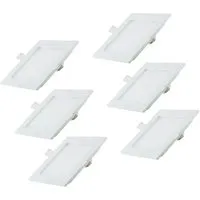 LUXULA LED Downlight Einbauspot 6er Set - Flexible Beleuchtung mit CCT-Funktion - Moderne LED Einbauspots im 6er Set, quadratisch und in Weiß. Wählen Sie zwischen drei Lichtfarben für optimale Atmosphäre. Ideal für Flure, Küchen oder Bäder, spritzwasserfest und mit langer Lebensdauer.