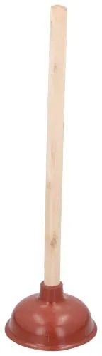 Bambelaa! Pümpel 140mm Pömpel Abfluss WC Saugglocke Dusche Abflußreinigungsgerät Plömpel Plunger Waschbecken Toiletten Pimpel Rohr Verstopfung Abflussreiniger Holz Gummi Langer Stiel Griff ca. 49 cm