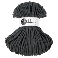 Bobbiny Premium 5 mm 100 m Charcoal Schnur - Grau von Bobbiny
