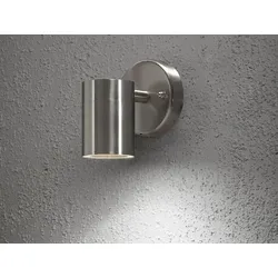 LED Außenwandleuchte Edelstahl 9cm - Modernes Downlight für Fassaden - Elegante LED Außenwandleuchte aus Edelstahl, 9 cm hoch, ideal für stilvolle Fassadenbeleuchtung. Inklusive GU10 Leuchtmittel (4,9 W, 430 Lumen) für warme Lichtakzente. Perfekt für Garten, Carport und Wege.