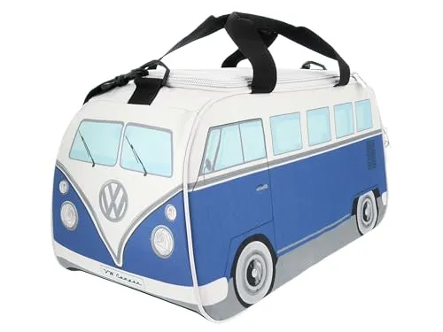 Volkswagen Retro-Sport-Umhänge-Schulter-Tasche T1 Bulli - Klassische Sporttaschen im coolen VW T1 Bulli Design, ideal für Reisen oder Fitness mit praktischem Nassfach und robustem, wasserdichtem Material.