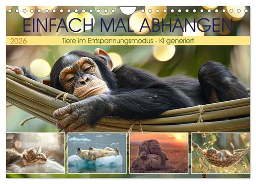 Cathrin Illgen | Einfach mal abhängen (Wandkalender 2026) - Kalender im DIN A4 Querformat mit 14 Seiten, ideal für Tierliebhaber und Entspannungssuchende - erlebe tierische Chillmomente!