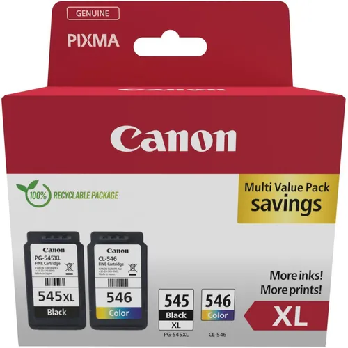 Canon PG-545XL/CL-546XL Druckerpatrone - Hochleistungs-Tinte - Druckerpatrone für Scanner und Drucker, bietet lebendige Farben und gestochen scharfe Texte für hochwertige Druckergebnisse.