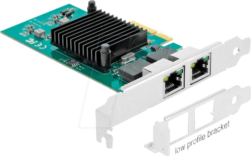DELOCK PCI Express x4 Karte 2 x RJ45 Gigabit LAN i82576 - Netzwerkkarte mit 2x RJ45-Anschlüssen für Gigabit LAN, ideal für schnelle Datenübertragungen in Servern oder Workstations.