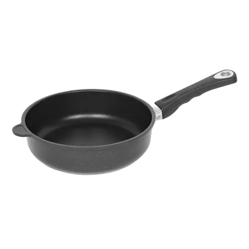 Lotus Gusspfannen - Induktionsgeeignete Hochrandpfanne Ø 24cm - Hochwertige Alu-Kokillen-Guss-Pfanne mit Lotus-Titan-Veredelung, optimale Hitzeverteilung und energiesparend, ideal für alle Herdarten.