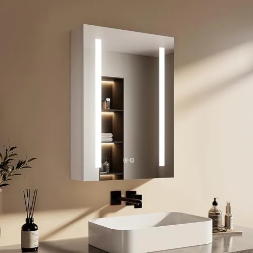 EMKE Spiegelschrank Bad mit Beleuchtung 50x70cm von EMKE