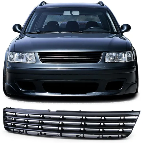 Kühlergrill Frontgrill Schwarz ohne Emblem für VW Passat 3B Limo Variant 96-00