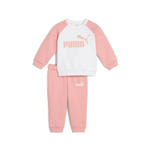 PUMA Unisex Baby MINICATS ESS Raglan Crew Set FL INF Gestrickte Anzüge, Pink Fruit, 62