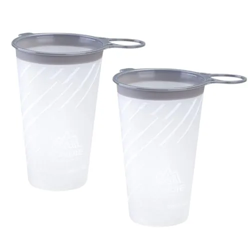 AONIJIE 2 Stück 250ml/350ml/450ml/500ml/600ml Faltbarer BPA frei TPU Trinkflaschen Sportflasche (200ml-Weiß)