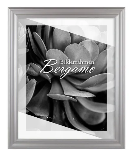 Einzelrahmen Bilderrahmen Bergamo, (1 Stück), 25x30 cm, Mattsilber, MDF