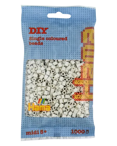 Hama Perlen 207-77 - Beutel mit ca. 1.000 Midi Bügelperlen in Kitt, kreativer Bastelspaß für Kinder ab 5 Jahren und fördert Geschicklichkeit