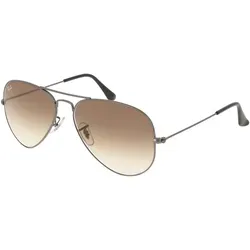 Ray-Ban RB 3025 AVIATOR Unisex-Sonnenbrille - Sportbrillen mit elegantem Pilot-Design, grauem Metall-Gestell und braunen Gläsern für optimalen UV-Schutz und stilvollen Look.
