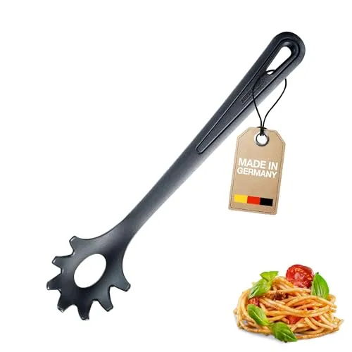 Westmark Spaghettilöffel/Pasta-Schöpflöffel, Hitzebeständig bis 270 °C, PPA, Länge: 30,5 cm, Gentle Plus, Schwarz, 28602275