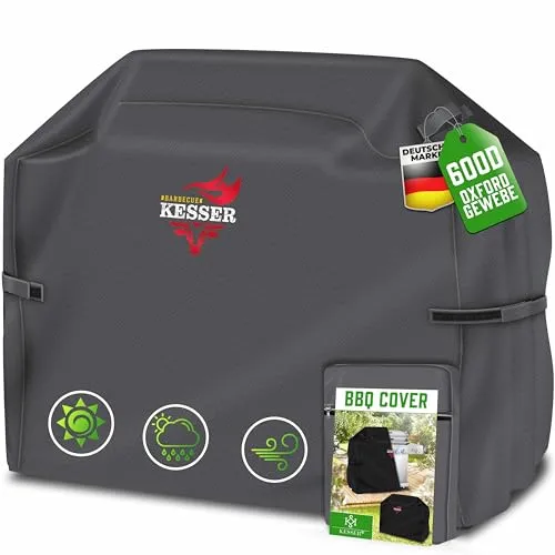 KESSER Grill-Schutzhülle: Premium BBQ Grillabdeckung für Gasgrills - Grillabdeckung aus robustem 600D Oxford-Gewebe, wasserabweisend und UV-beständig. Ideal für den Schutz bei jedem Wetter, mit verstellbaren Klettverschlüssen für sicheren Halt. Perfekt für Grillfreunde!