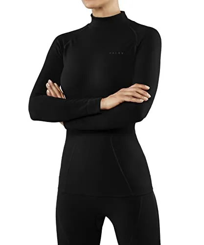 Falke Maximum Warm Langarmshirt Damen - Größe L, Schwarz - Kleidung für kaltes Wetter, hält dank innovativer Materialoberfläche warm und bietet eine körpernahe Passform für optimalen Tragekomfort.