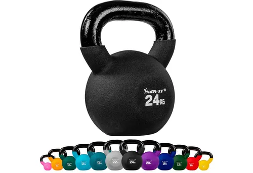 MOVIT Kettlebell PRO, Kugelhantel aus Gusseisen, (Schwunghantel, Trainingsgewicht)