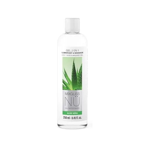 Mixgliss Gleit- und Massagegel NÜ Aloe Vera 250ml - Gleitgel für Massage und Intimanwendung, mit Aloe Vera für empfindliche Haut, silikonfrei und latexkondomsicher – ideal für Nuru-Massagen und vielseitigen Einsatz.