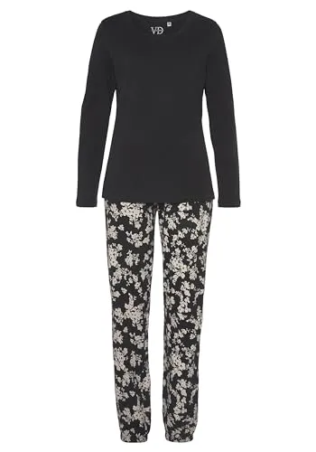 Lascana Damen Pyjama mit bedruckter Hose von LASCANA